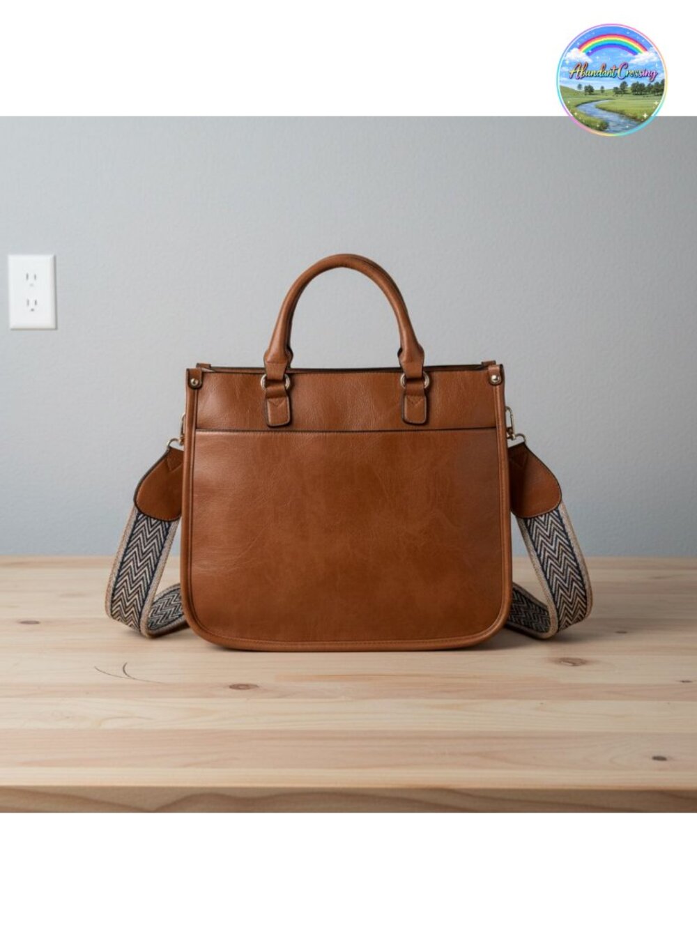 Vegan Leather Crossbody Bag with Adjustable Guitar Strap